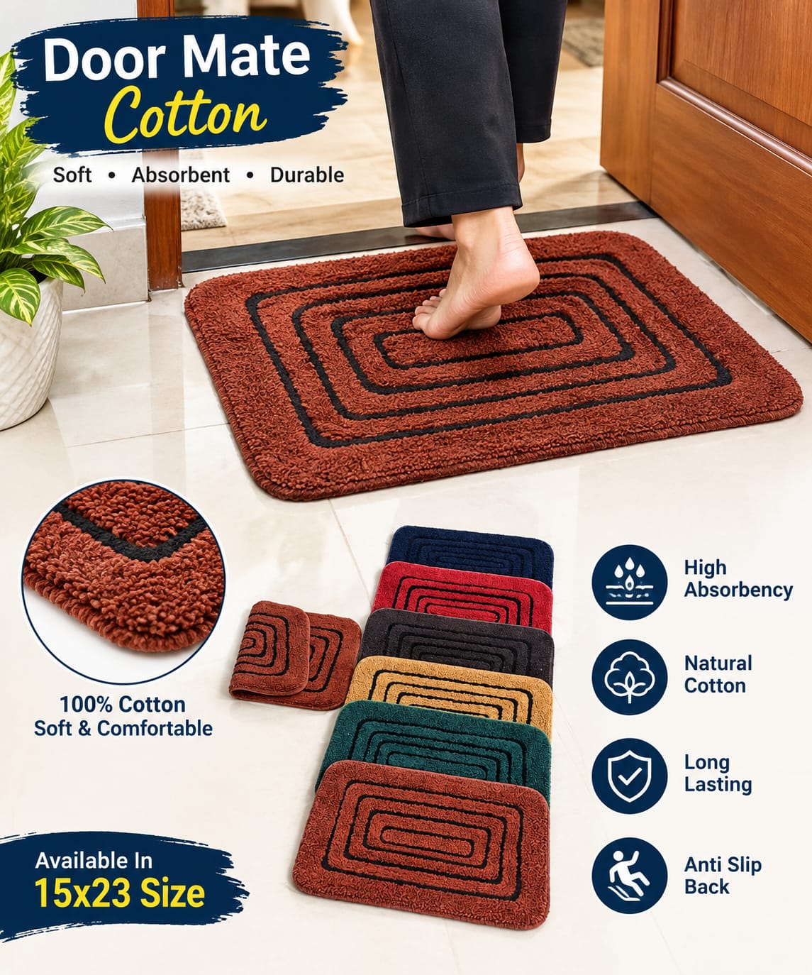 Door mate cotton